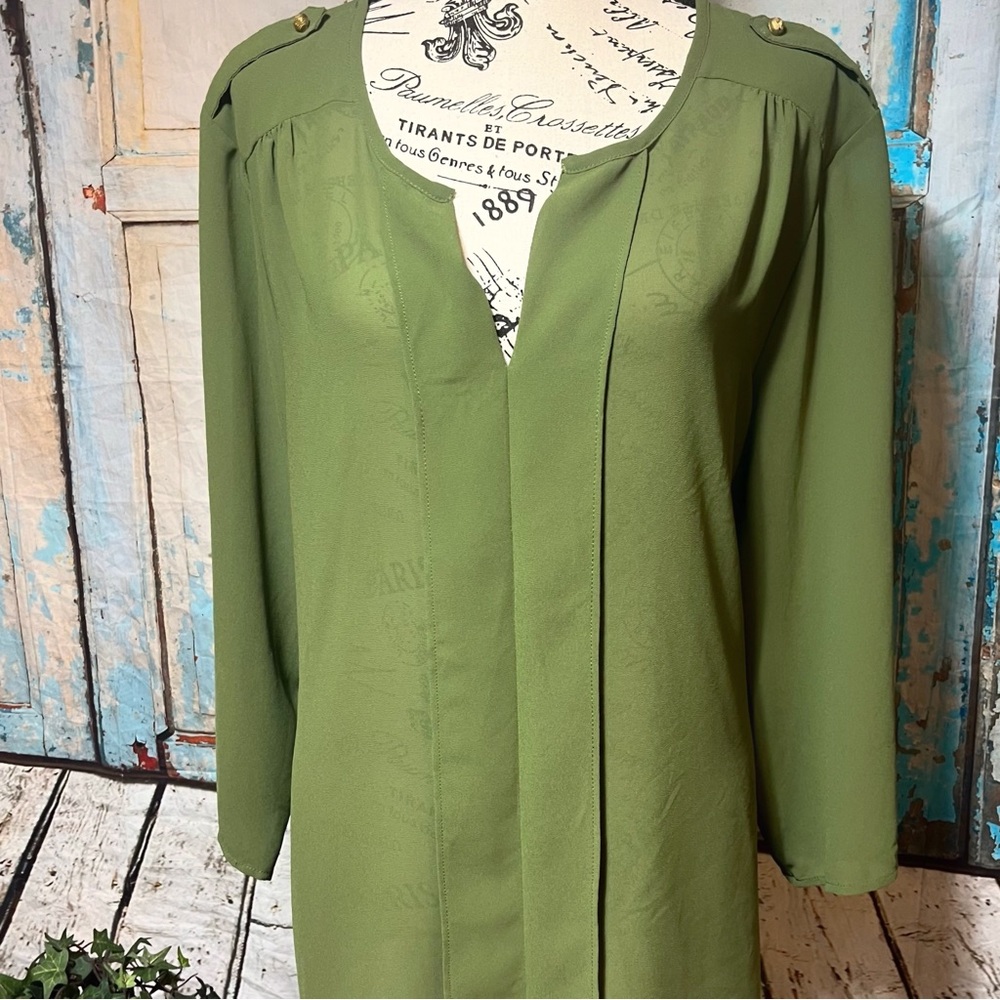 Ashley Stewart sheer long sleeve top
